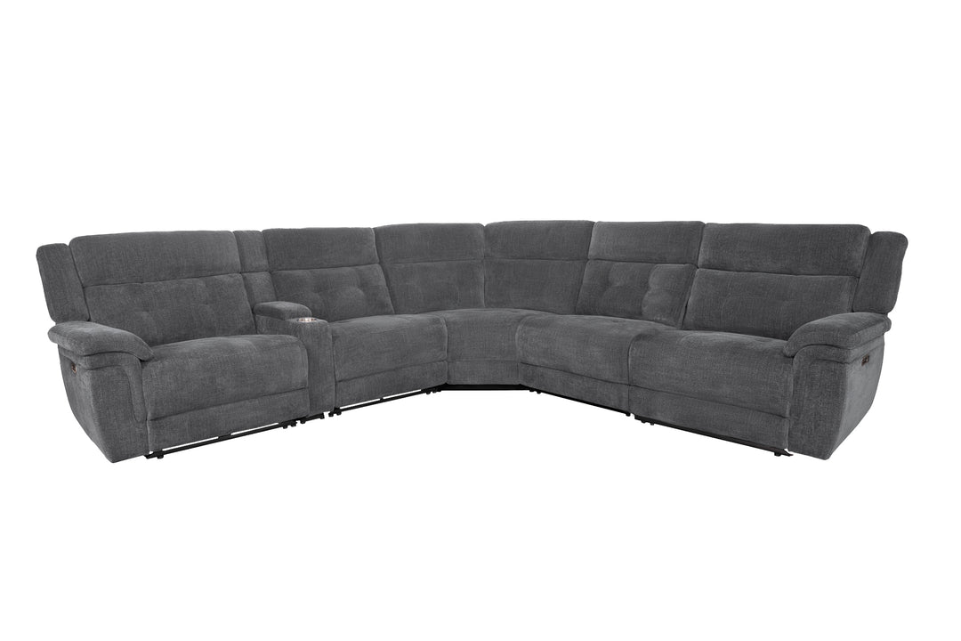 Parker Living Richland - Bristol Grey 6 Piece Modular Power Reclining Sectional with Power Adjustable Headrests