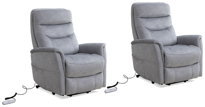 Living Gemini - Capri Silver Power Lift Recliner with Articulating Headrest Two Pack