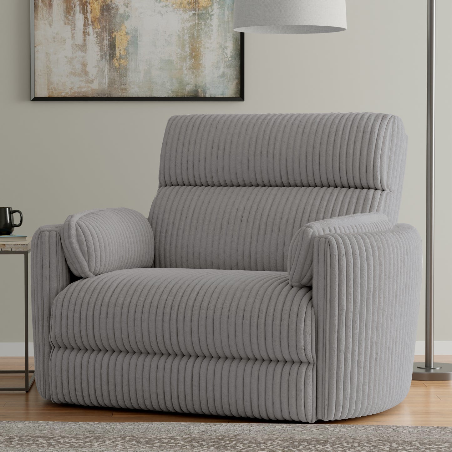 Living Radius Xl - Mega Grey Extra Wide Power Glider Recliner Two Pack