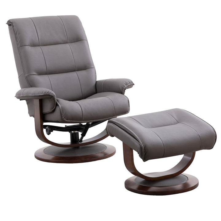 Living Knight - Haze Manual Reclining Swivel Chair and Ottoman