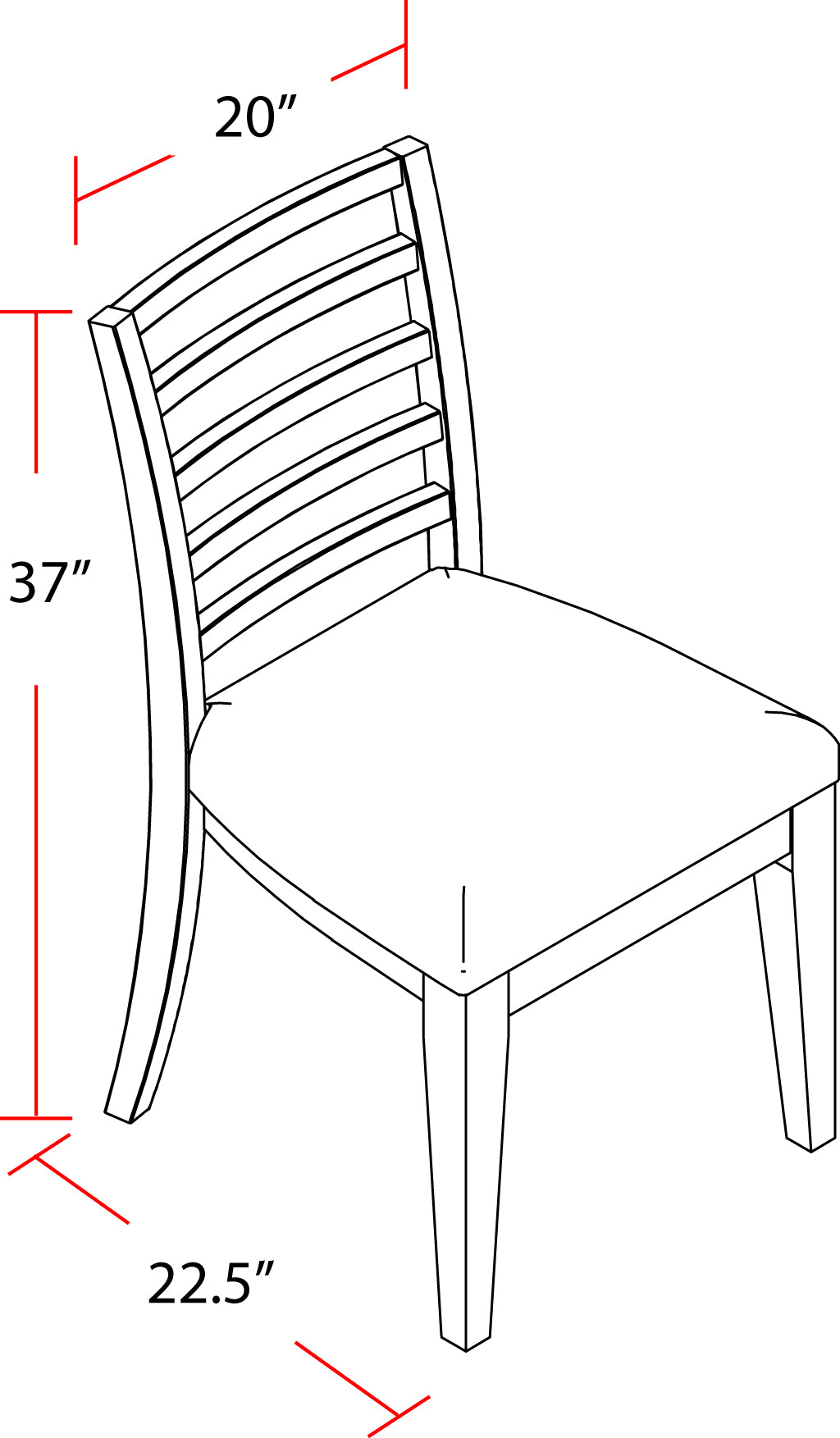 House Pure Modern Dining Ladderback Chair (2/CTN Sold in pairs)