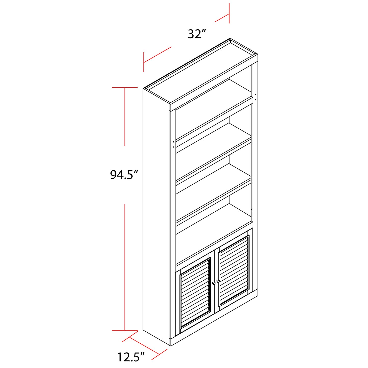 House Boca 32 In. Open Top Bookcase