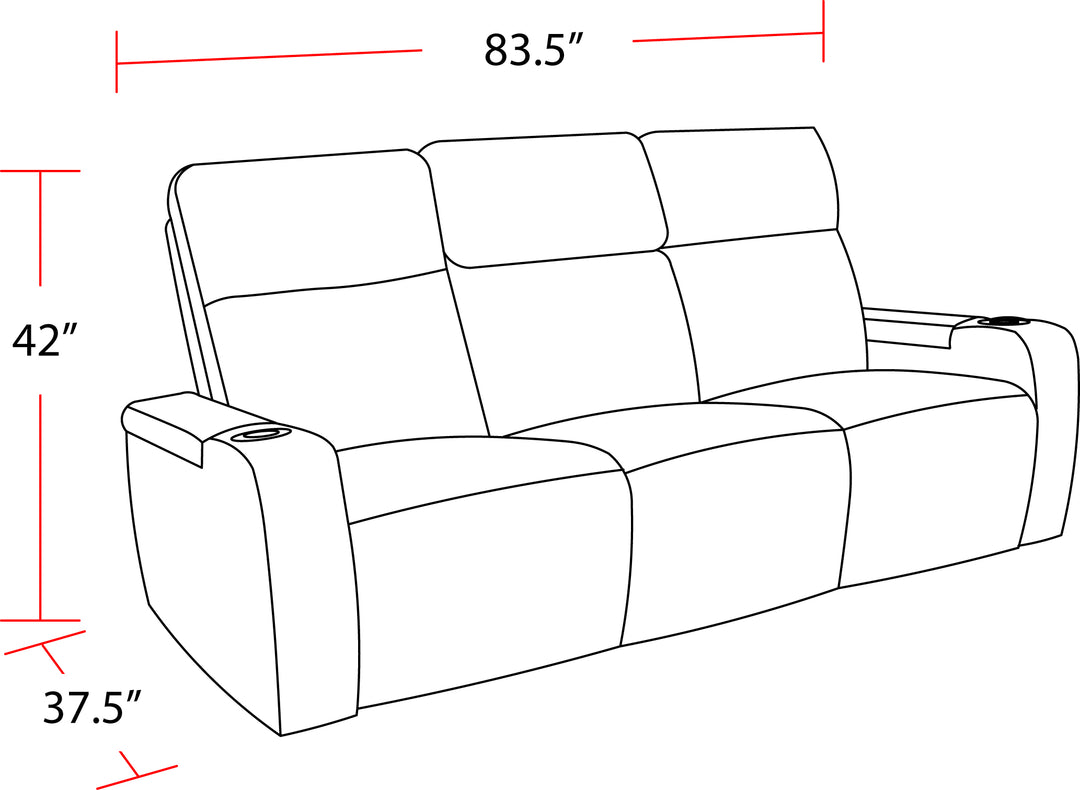 Living Orpheus - Bisque Power Reclining Sofa with Drop Down Console