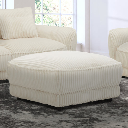 Living Utopia - Mega Ivory Ottoman with Casters