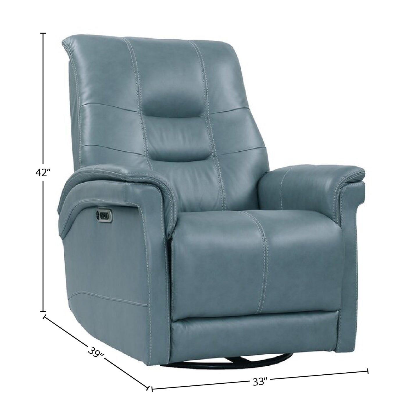 Living Carnegie - Verona Azure - Powered By Freemotion Cordless Power Swivel Glider Recliner