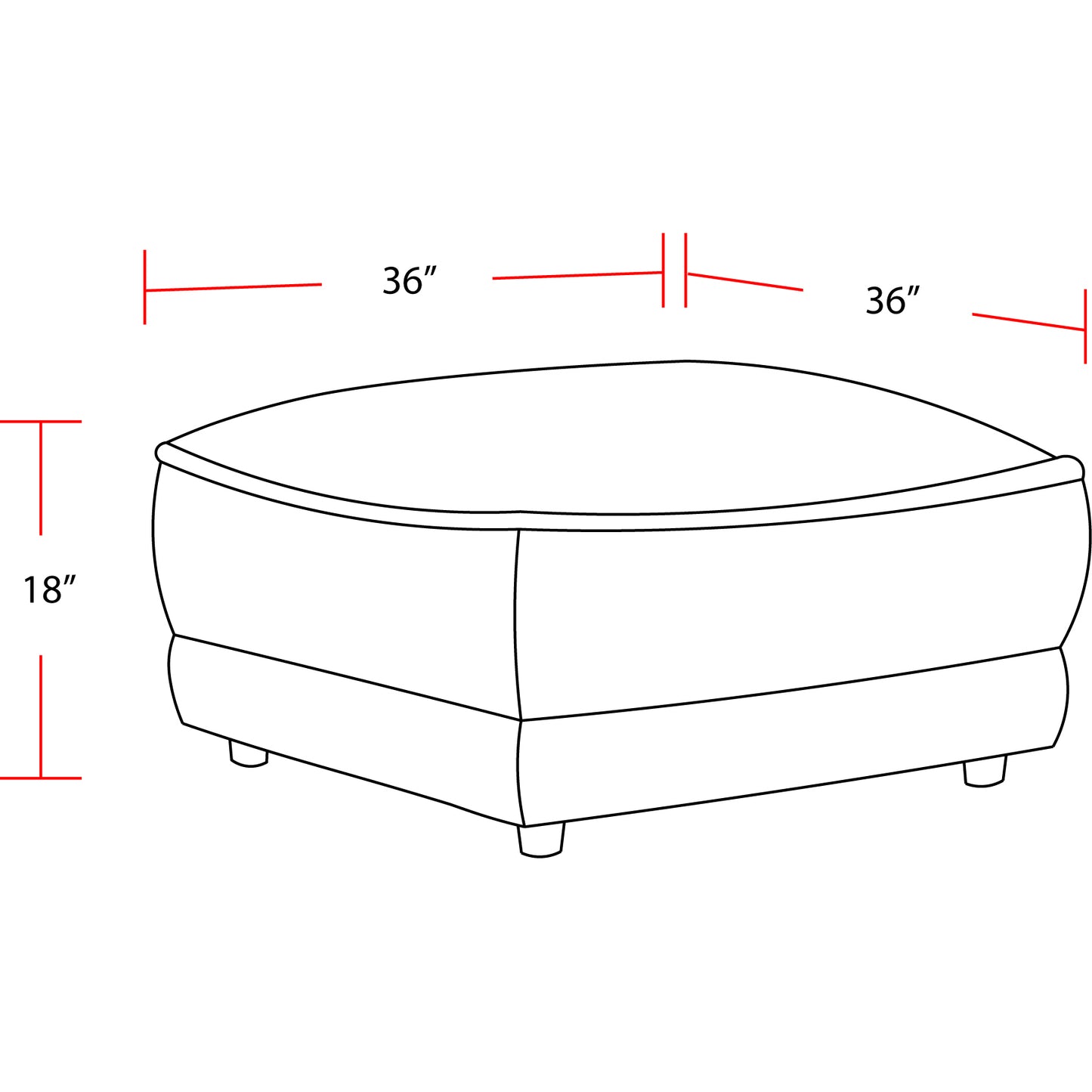 Living Utopia - Mega Ivory Ottoman with Casters