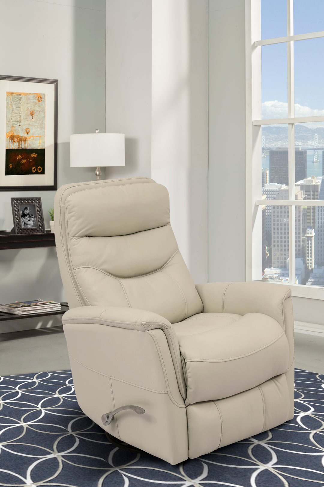 Living Gemini - Softy Ivory Power Lift Recliner with Articulating Headrest