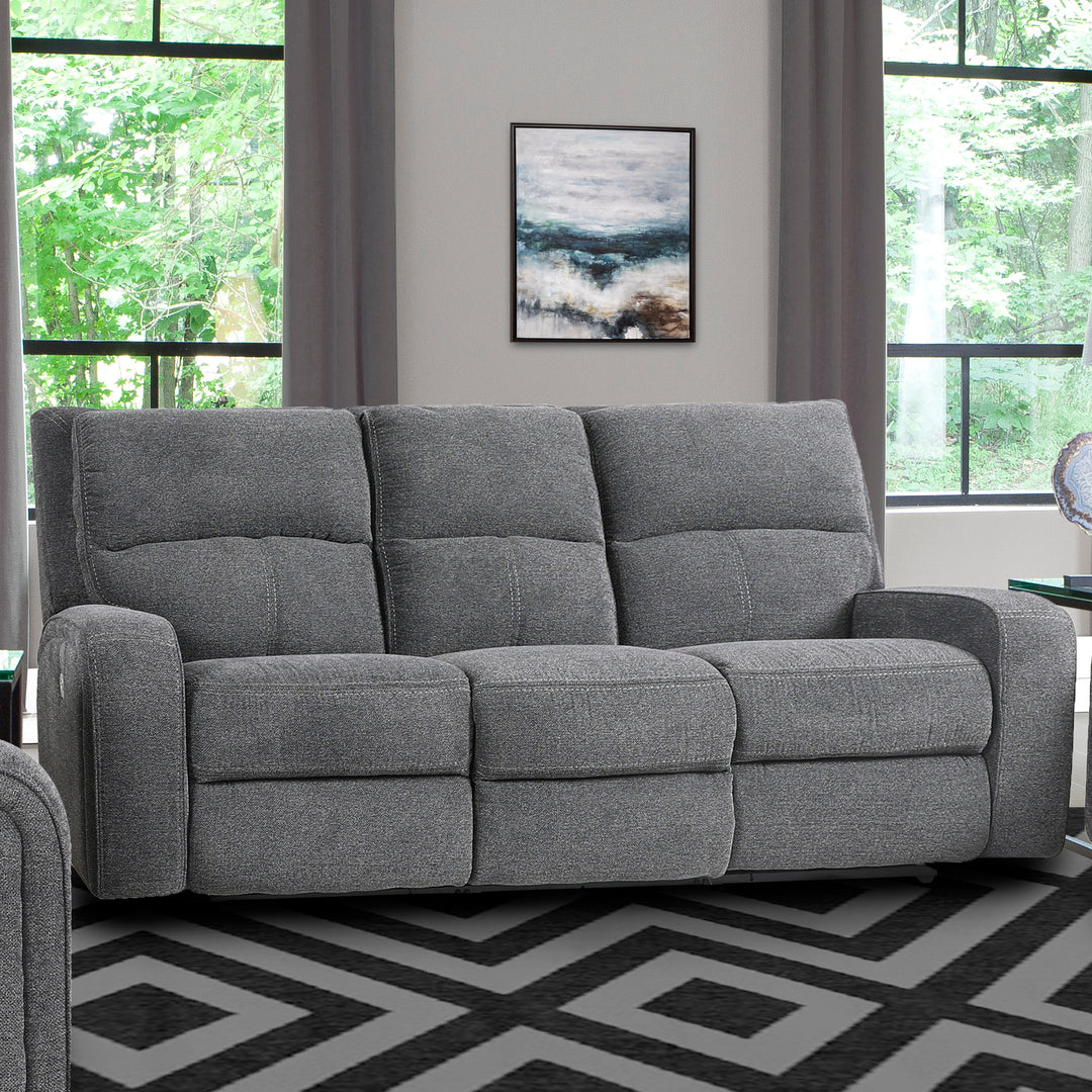 Living Polaris - Bizmark Grey Power Reclining Sofa