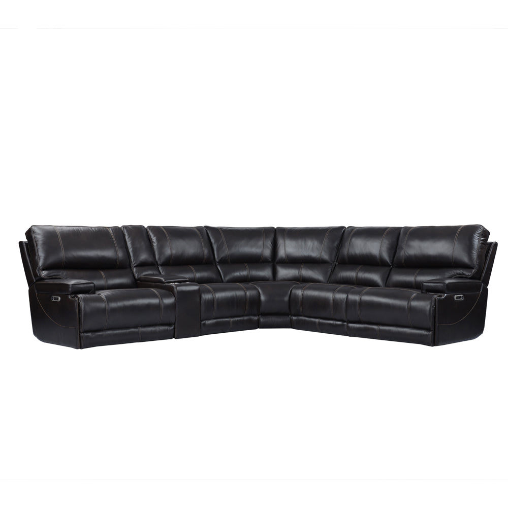 Living Whitman - Verona Coffee - Powered By Freemotion 6 Piece Modular Power Reclining Sectional with Power Adjustable Headrests