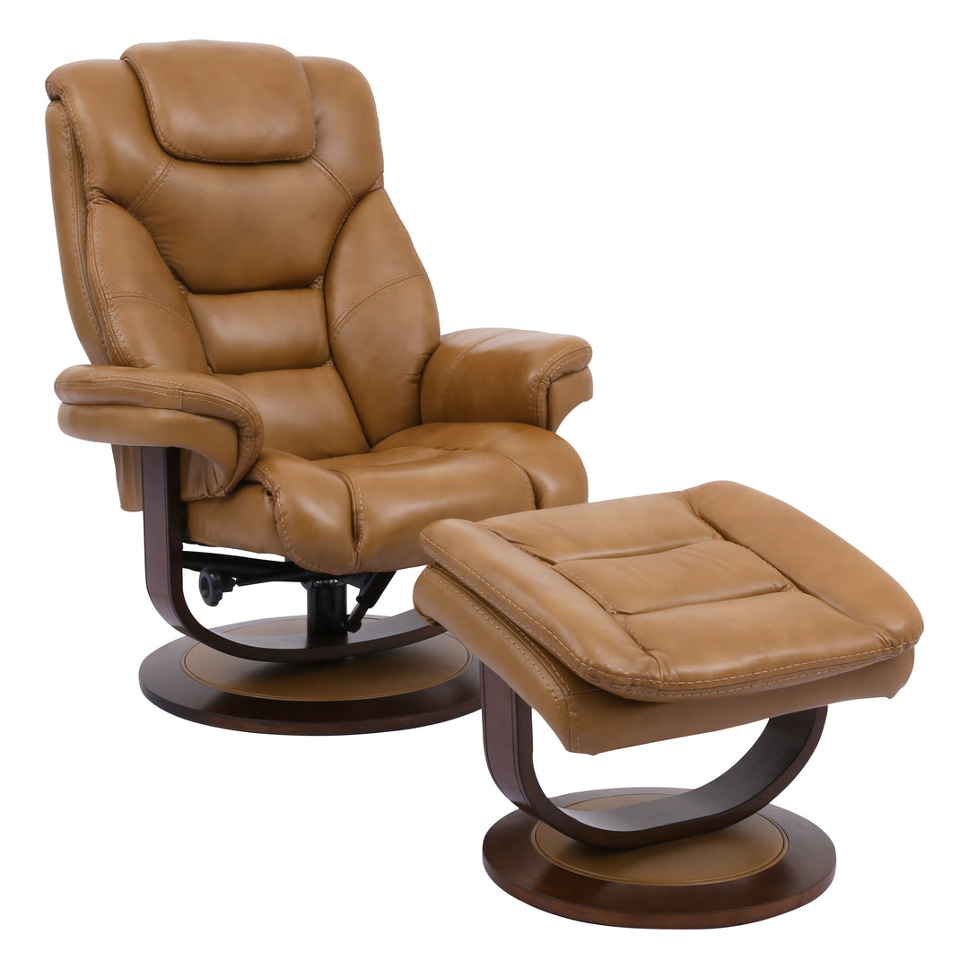 Living Monarch - Butterscotch Manual Reclining Swivel Chair and Ottoman