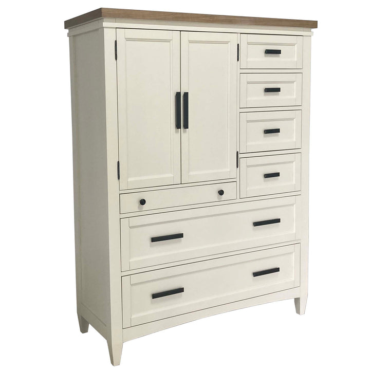 House Americana Modern Bedroom 7 Drawer Door Chest with Workstation