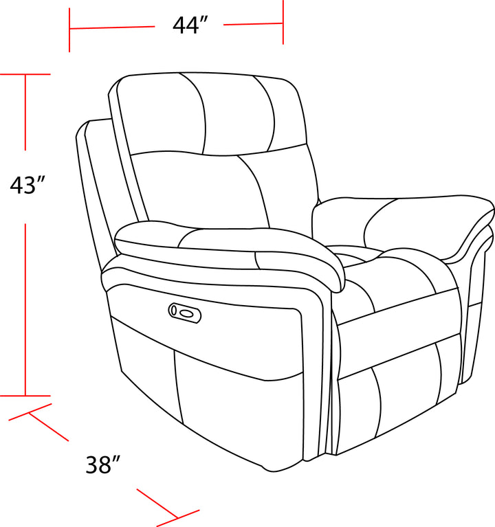 Living Mason - Charcoal Power Recliner