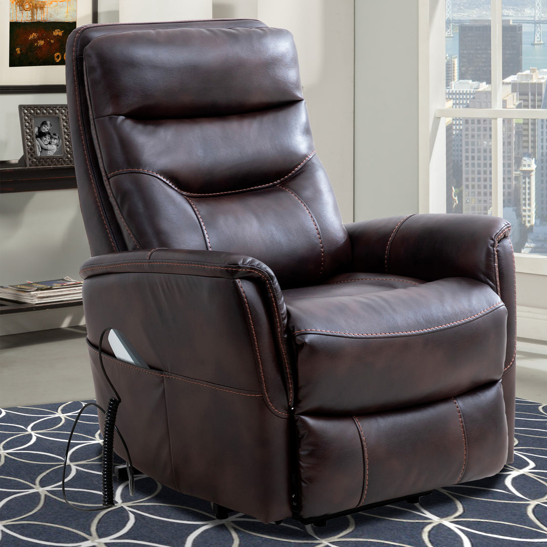 Living Gemini - Truffle Power Lift Recliner with Articulating Headrest Two Pack