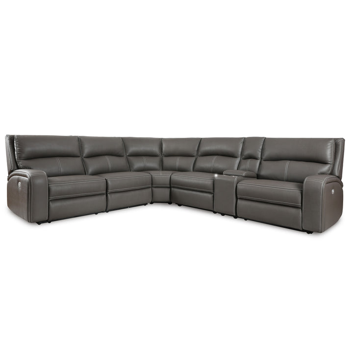 Living Polaris - Haze 6 Piece Modular Power Reclining Sectional with Power Adjustable Headrests