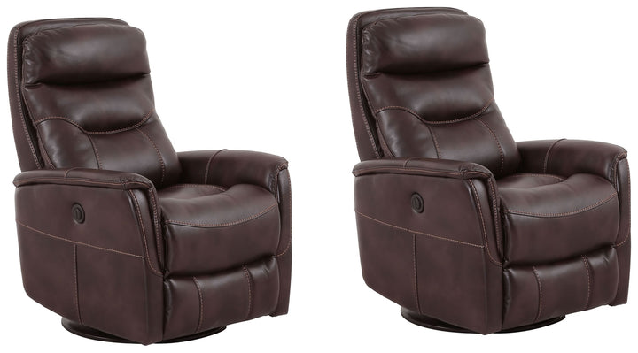 Living Gemini - Truffle Power Swivel Glider Recliner Two Pack