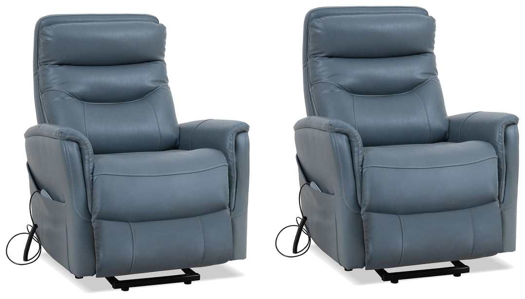 Living Gemini - Softy Azure Power Lift Recliner with Articulating Headrest Two Pack