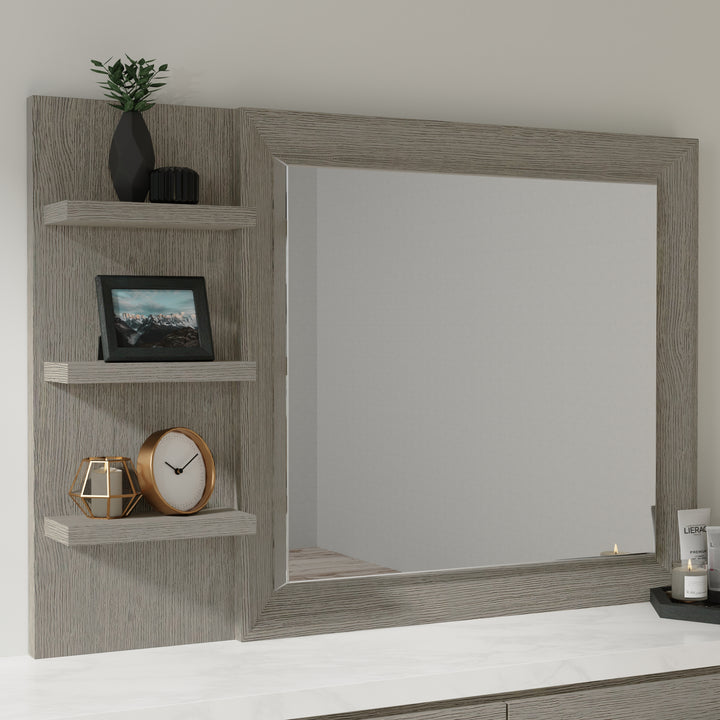 House Pure Modern Bedroom Mirror with Shelves