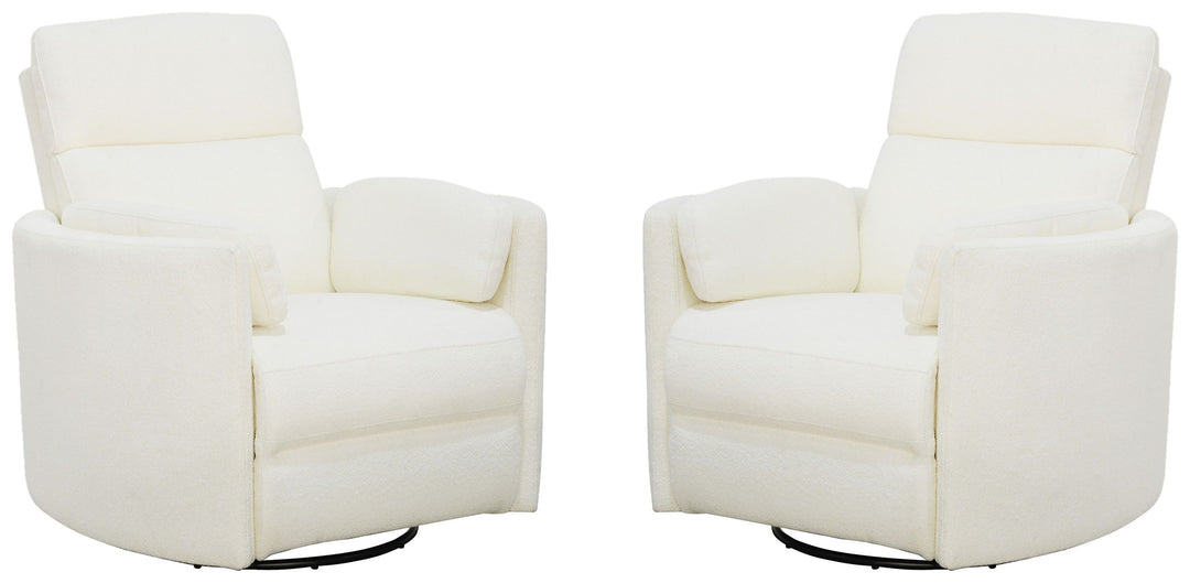 Living Radius - Revel Oyster Power Swivel Glider Recliner Two Pack