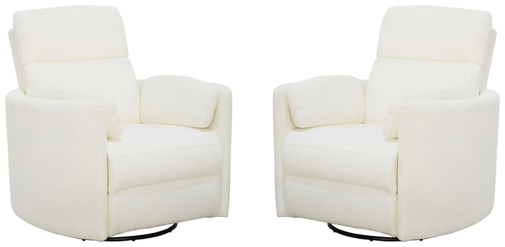 Living Radius - Revel Oyster Power Swivel Glider Recliner Two Pack