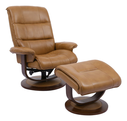 Living Knight - Butterscotch Manual Reclining Swivel Chair and Ottoman