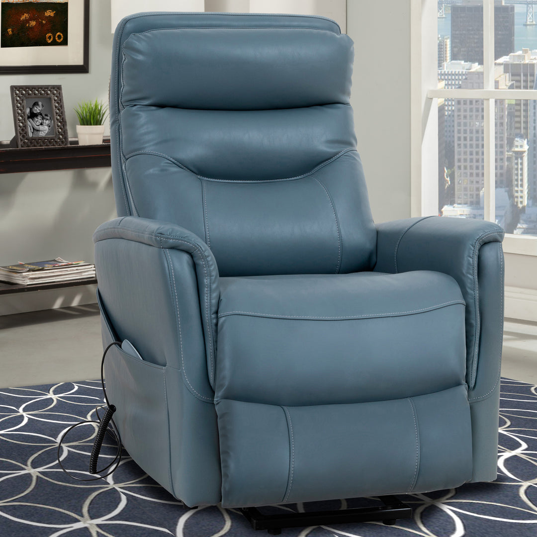 Living Gemini - Softy Azure Power Lift Recliner with Articulating Headrest Two Pack