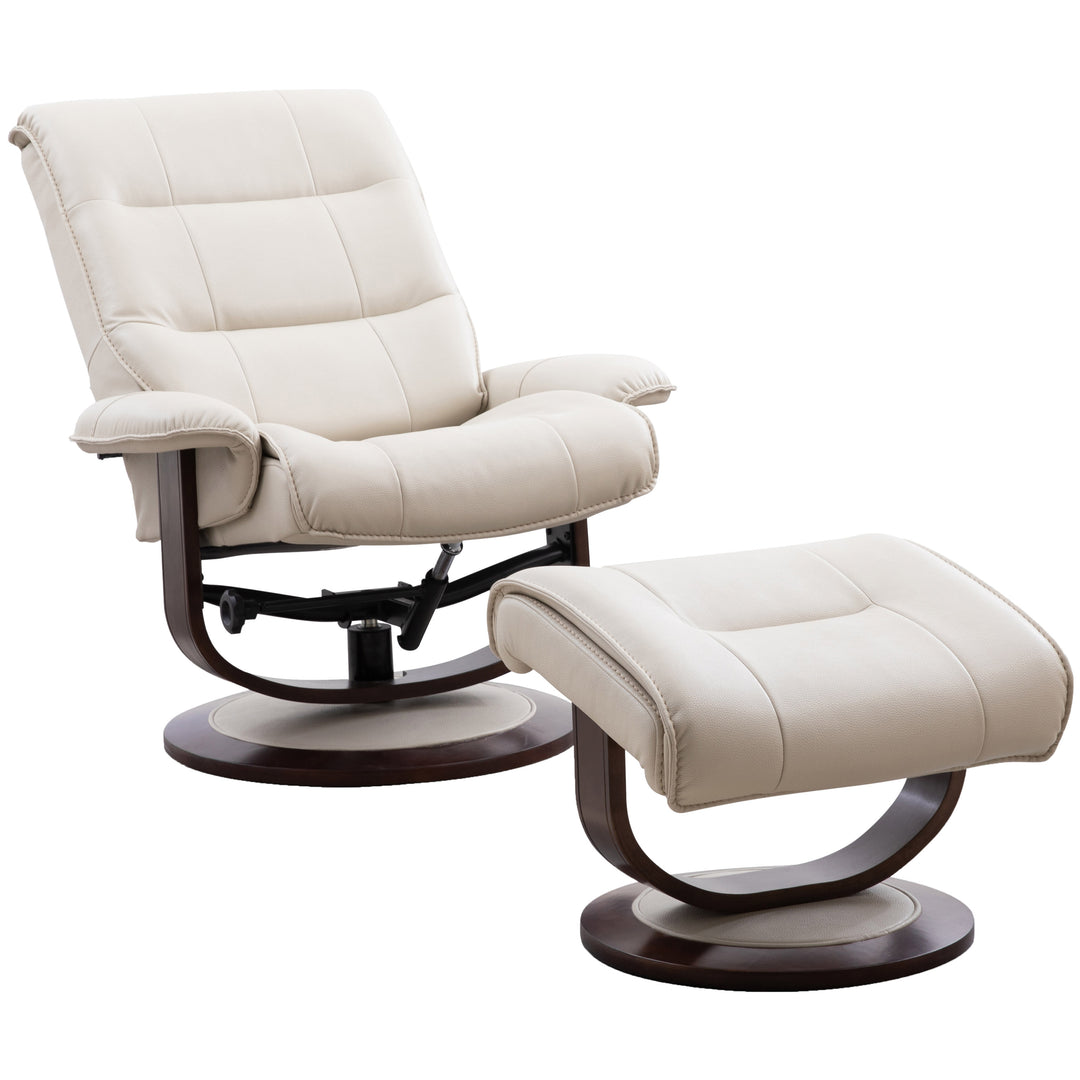 Living Knight - Oyster Manual Reclining Swivel Chair and Ottoman