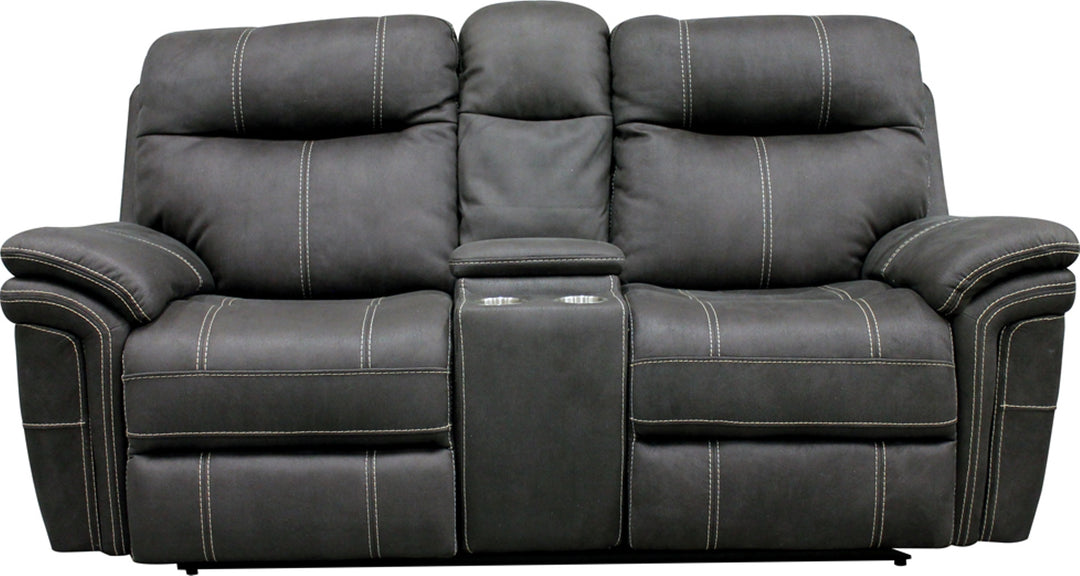 Living Mason - Charcoal Power Reclining Console Loveseat