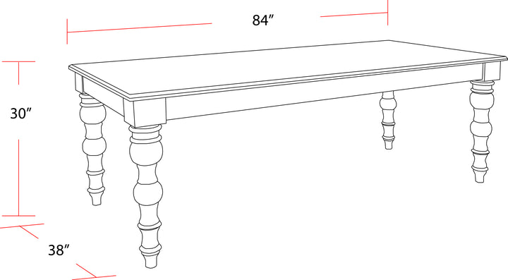 House Crossings - Eden Dining 84 In. Rectangular Dining Table