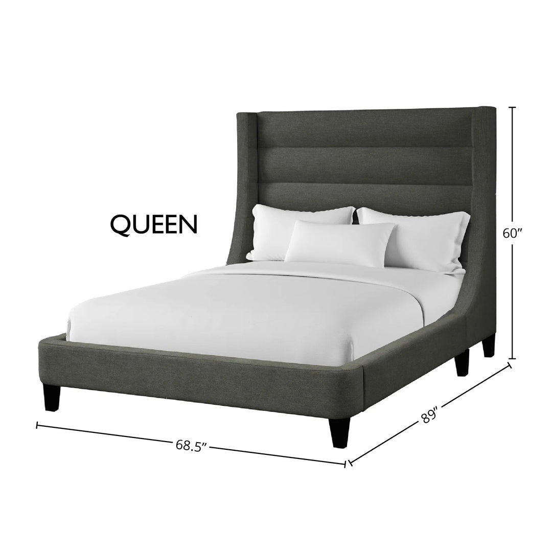 Living Sleep Jacob - Luxe Dark Grey Queen Bed