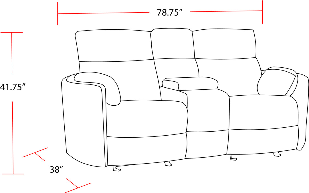 Living Radius - Mega Ivory Power Glider Reclining Console Loveseat