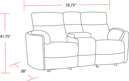 Living Radius - Mega Ivory Power Glider Reclining Console Loveseat