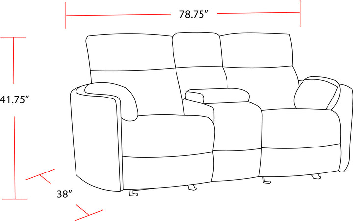 Living Radius - Mega Ivory Power Glider Reclining Console Loveseat