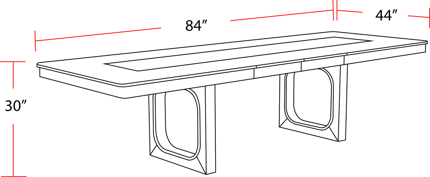 House Escape - Dining 84 In. Rectangular Extendable Table with Console & 8 Ladderback Chairs