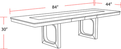 House Escape - Dining 84 In. Rectangular Extendable Table With 8 Chairs and Server