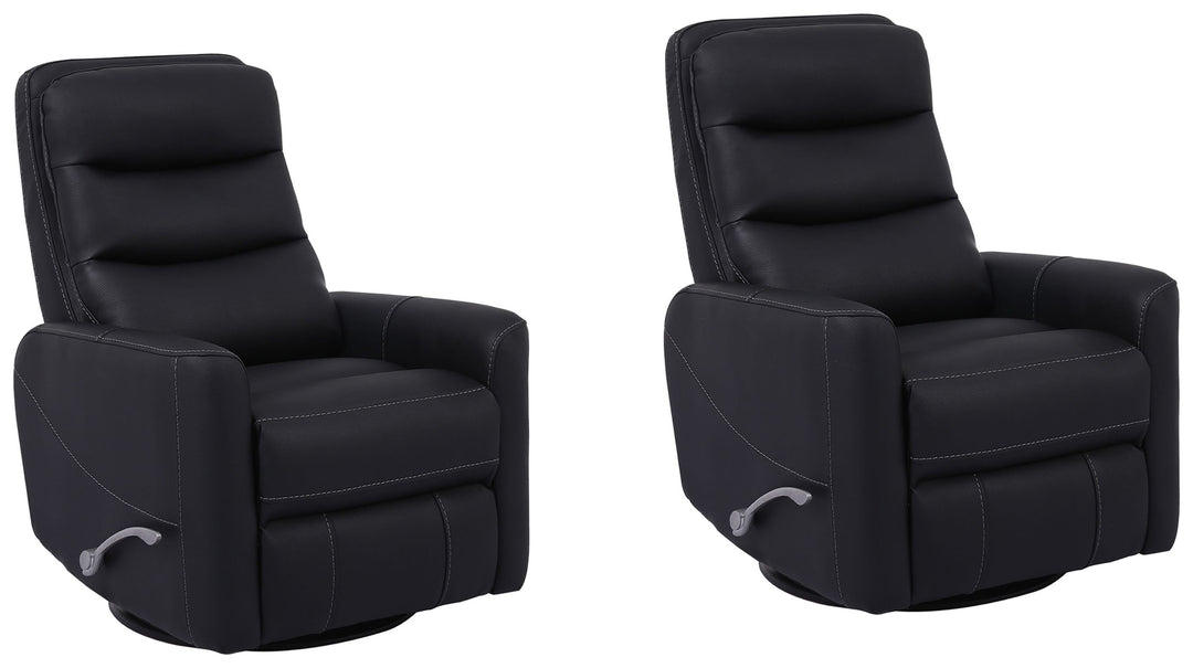 Living Hercules - Black Swivel Glider Recliner Two Pack