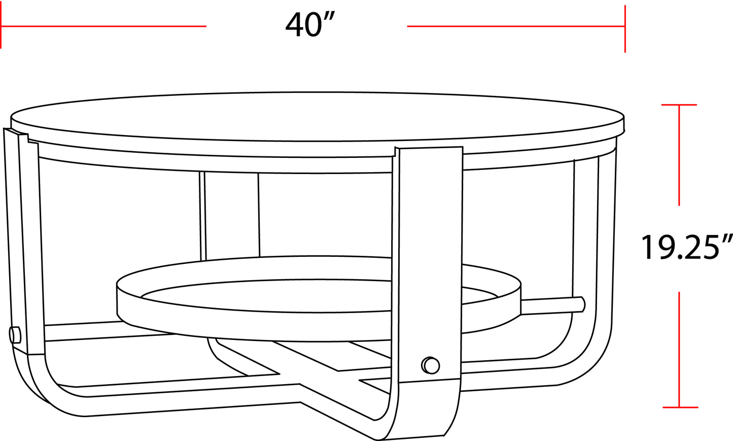 House Escape Cocktail Table Round with Shelf