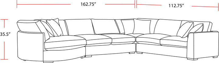 Living The Bump - Alistair Fossil 4 Piece Modular Sectional