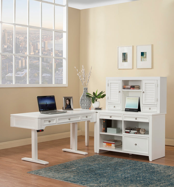 House Boca Power Lift Desk with Credenza