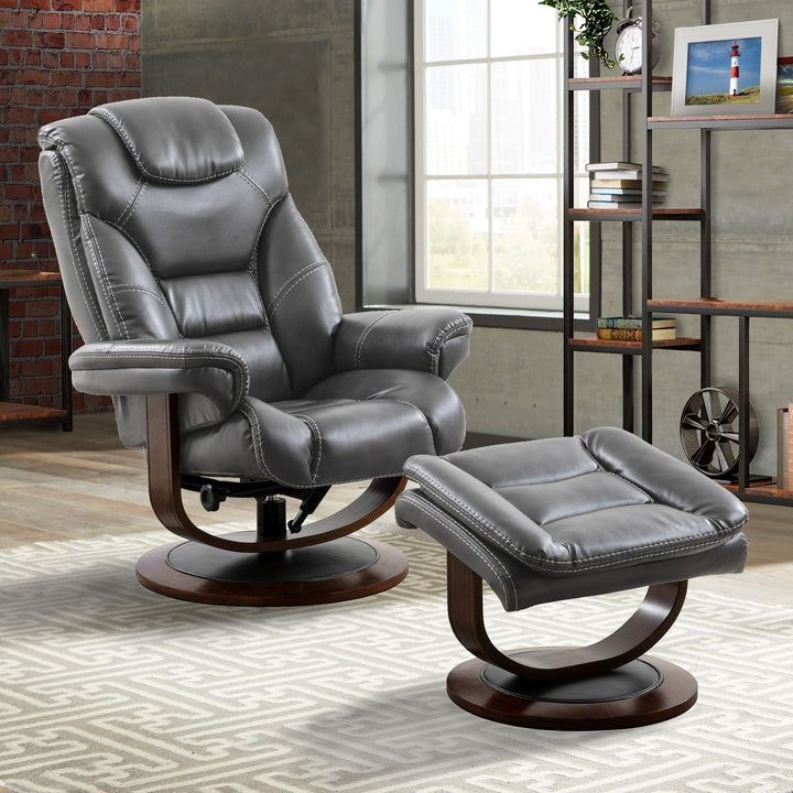 Living Monarch - Flint Manual Reclining Swivel Chair and Ottoman