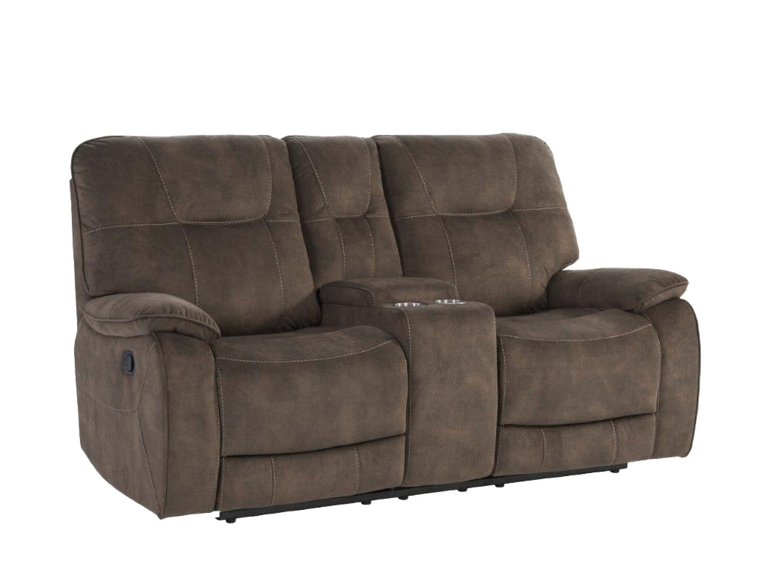 Living Cooper - Shadow Brown Reclining Console Loveseat