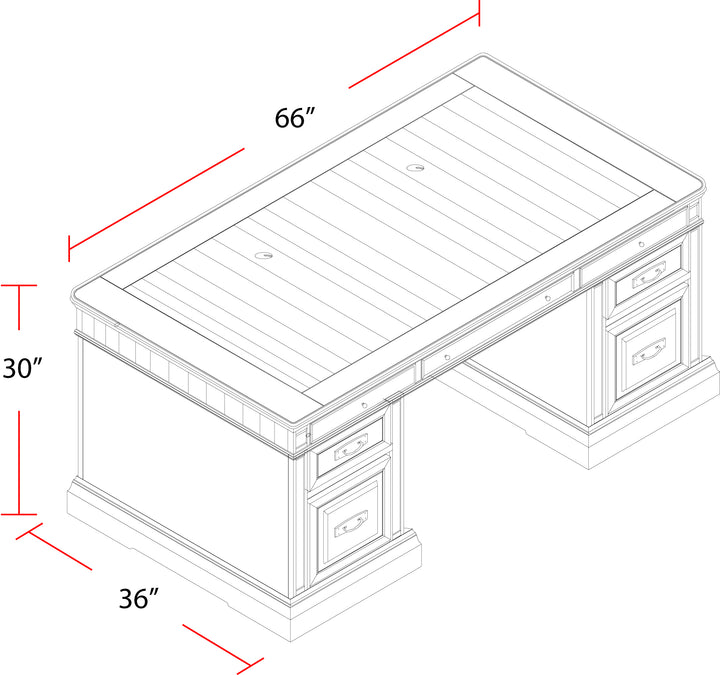 House Washington Heights Double Pedestal Executive Desk