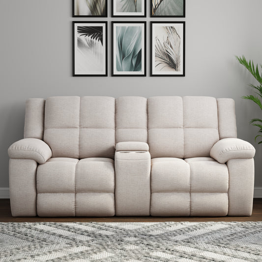 Living Buster - Opal Taupe Manual Console Loveseat