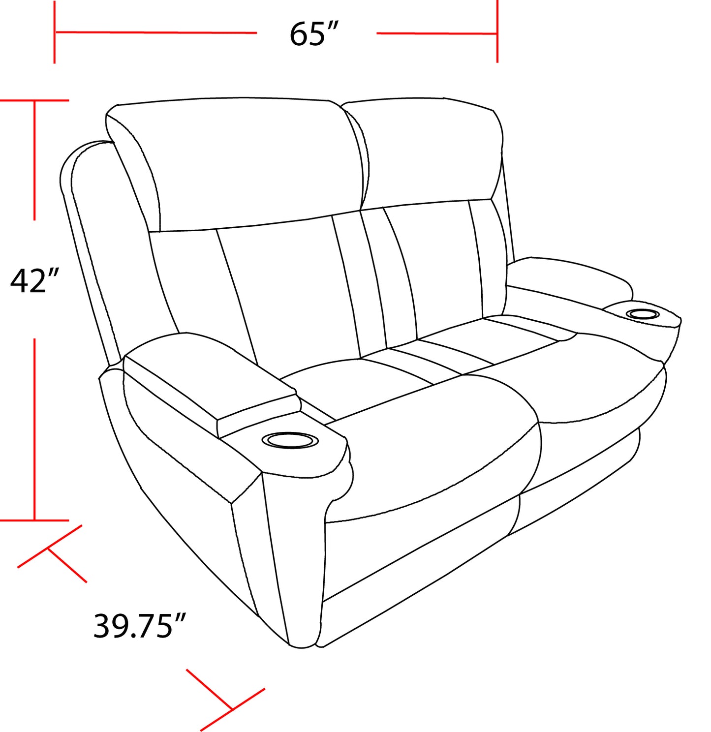 Living Dalton - Lucky Charcoal Power Reclining Loveseat