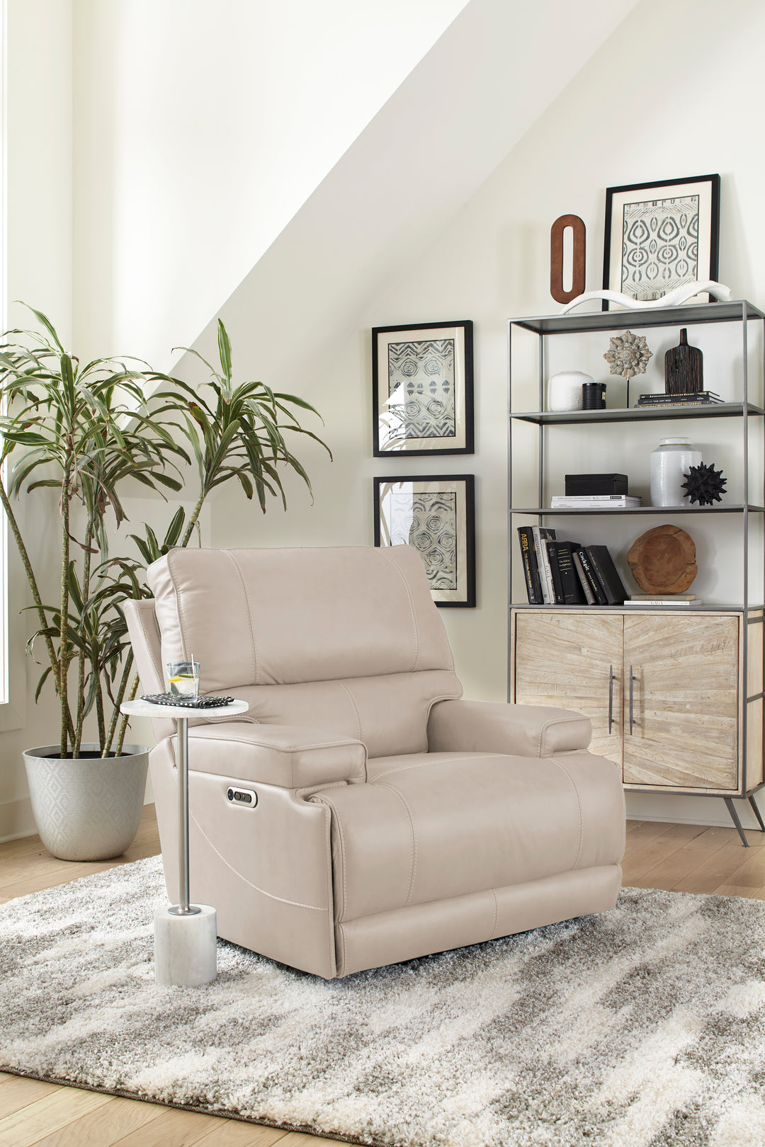 Living Whitman - Verona Linen - Powered By Freemotion Cordless Power Recliner