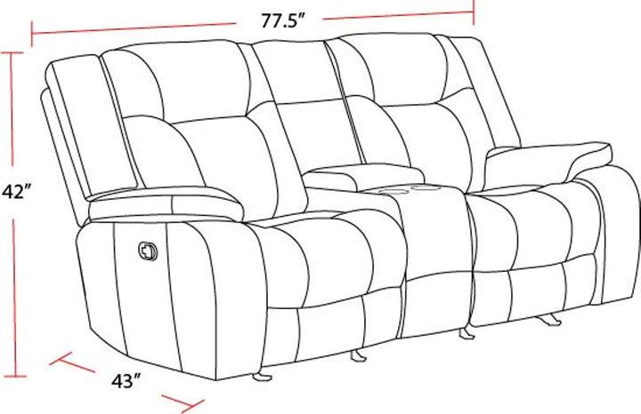 Living Blake - Desert Taupe Reclining Console Loveseat