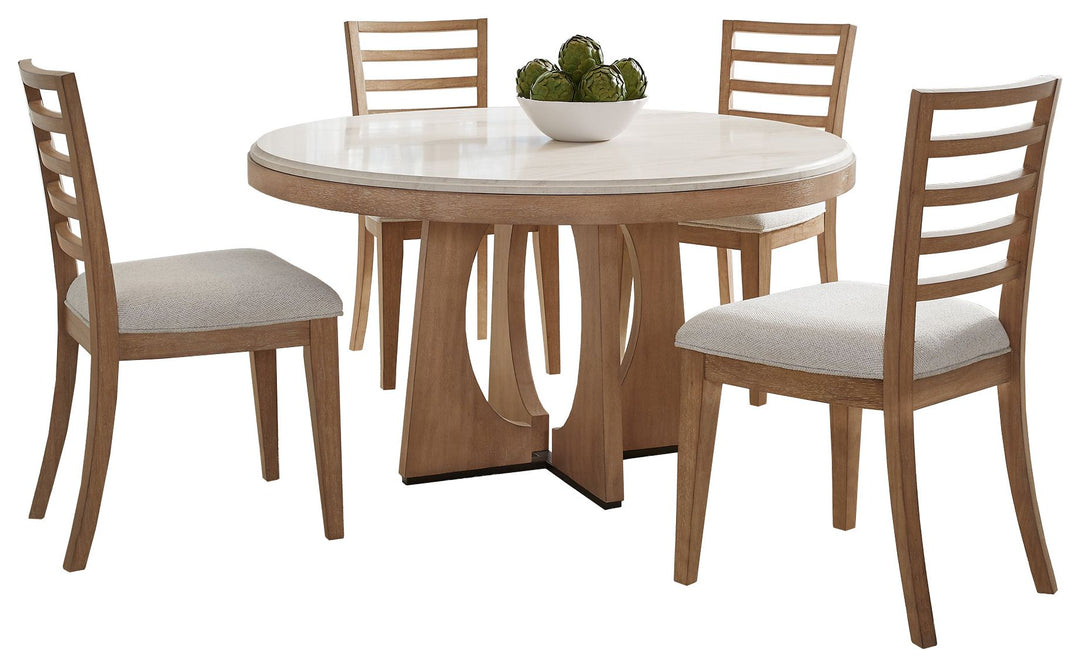 Parker House Escape - Dining 54 In. Round Table with 4 Ladderback Chairs