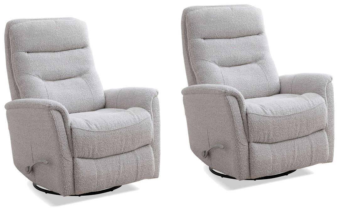 Living Gemini - Bloke Cotton Swivel Glider Recliner Two Pack