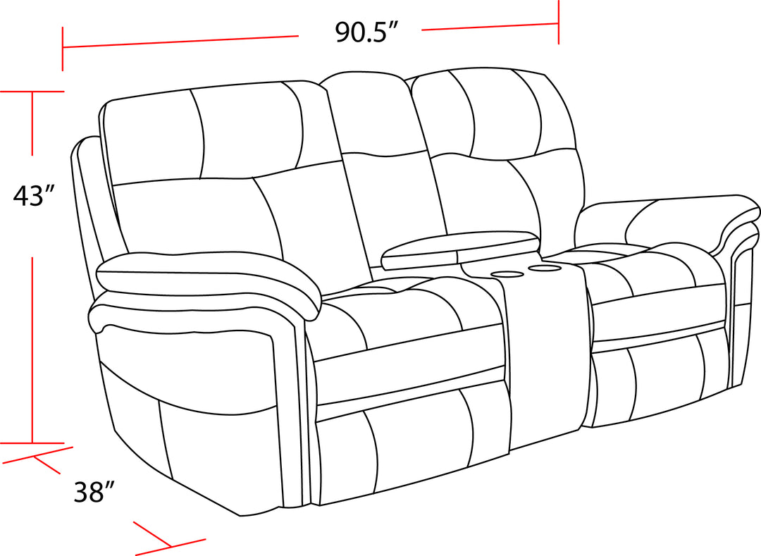 Living Mason - Charcoal Power Reclining Console Loveseat