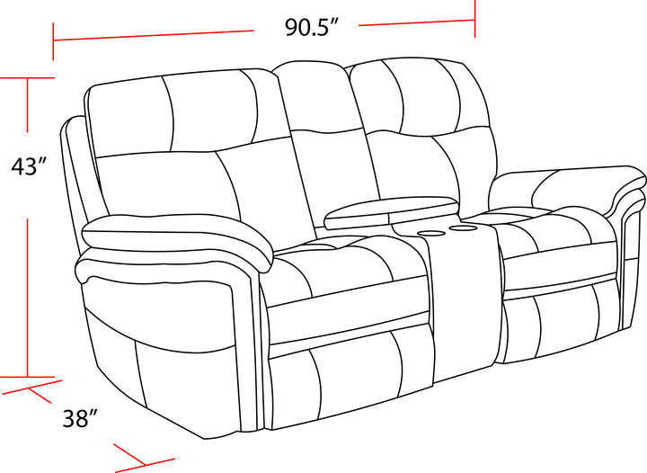 Living Mason - Charcoal Power Reclining Console Loveseat