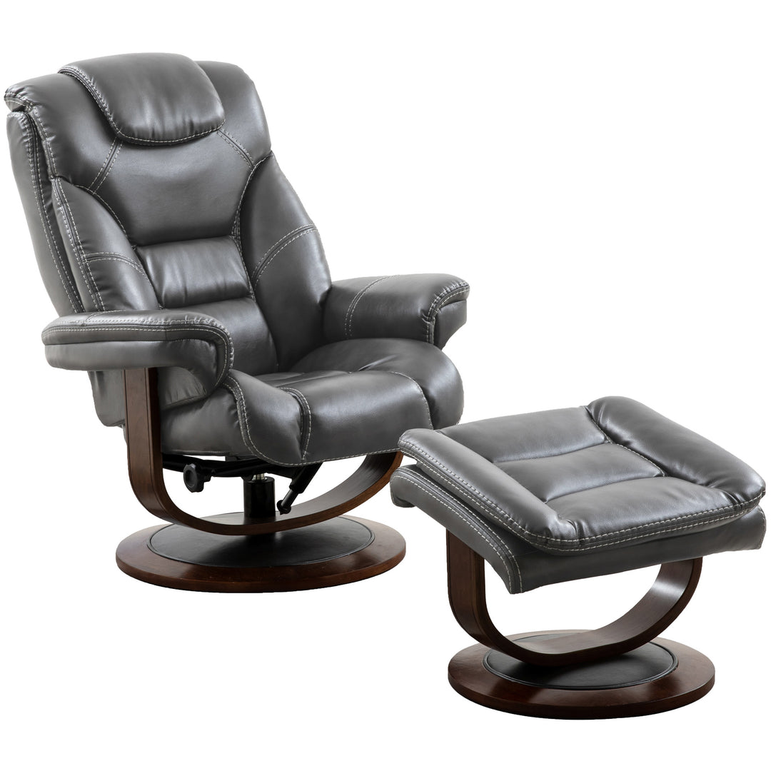 Living Monarch - Flint Manual Reclining Swivel Chair and Ottoman